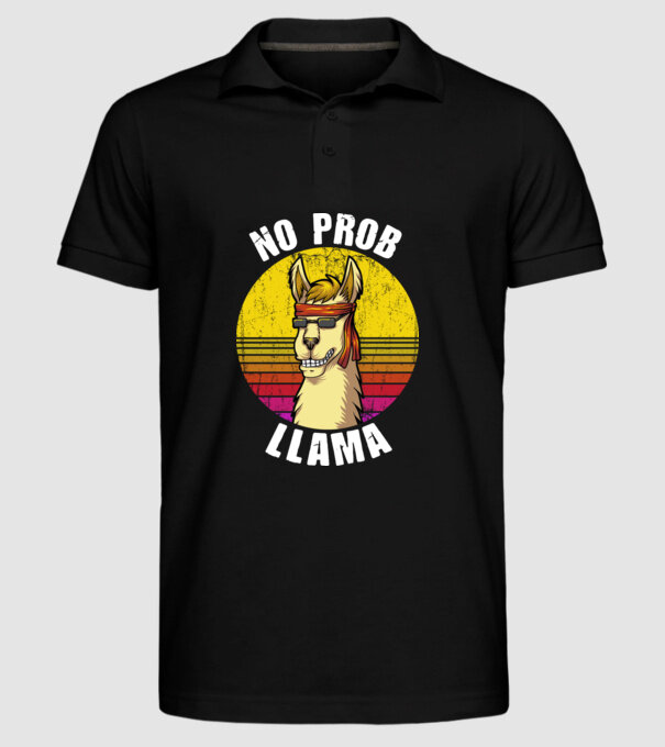 No Prob LLama - Láma model negru pe tricou