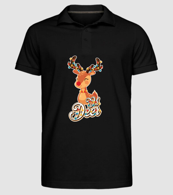 Oh deer model negru pe tricou
