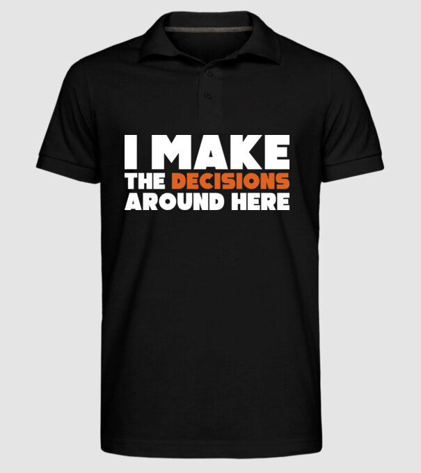 Motiv cuplu I make decisions model negru pe tricou
