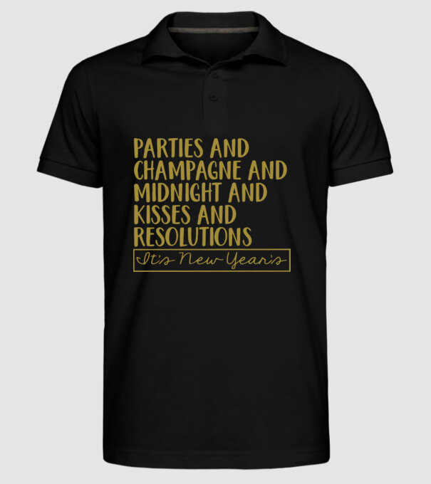 Parties champagne model negru pe tricou