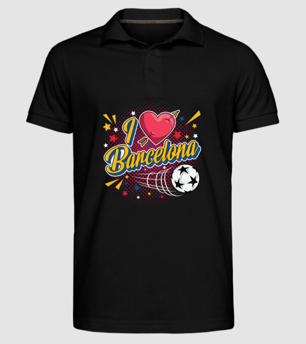 Popart Barcelona model negru pe tricou