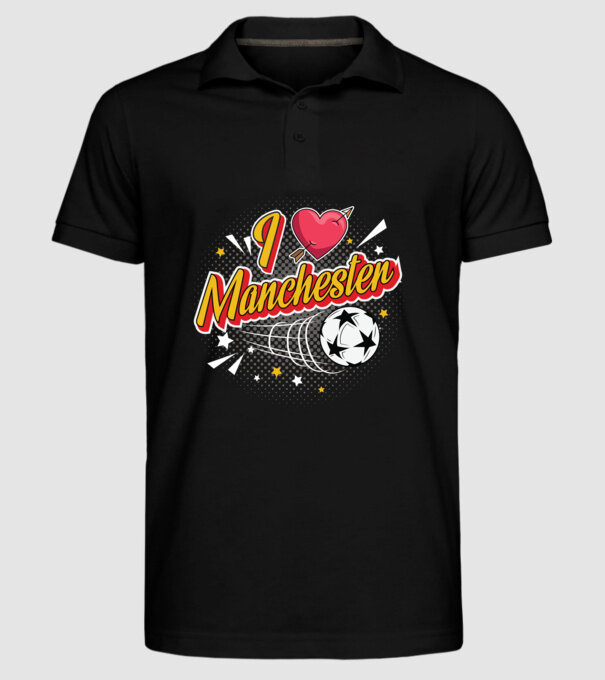 Popart Manchester model negru pe tricou