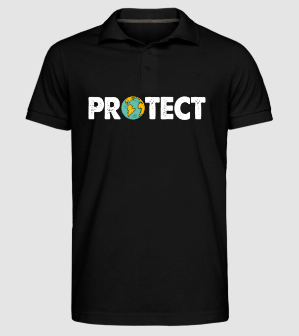 Protect earth model negru pe tricou