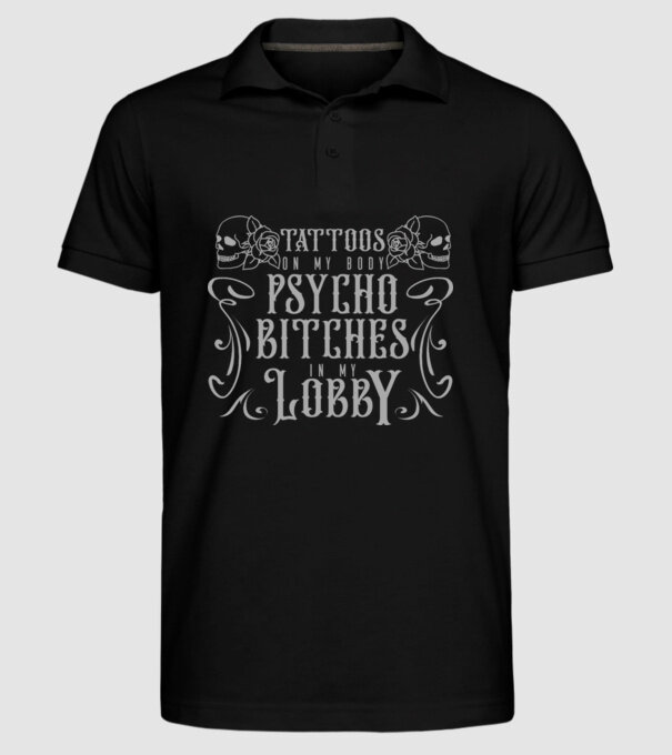 Psycho bitches model negru pe tricou