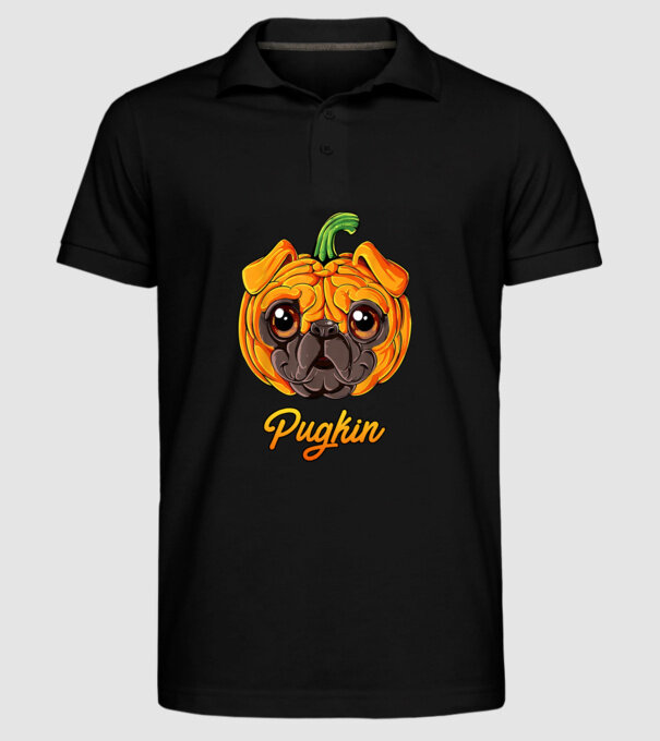 Pugkin model negru pe tricou