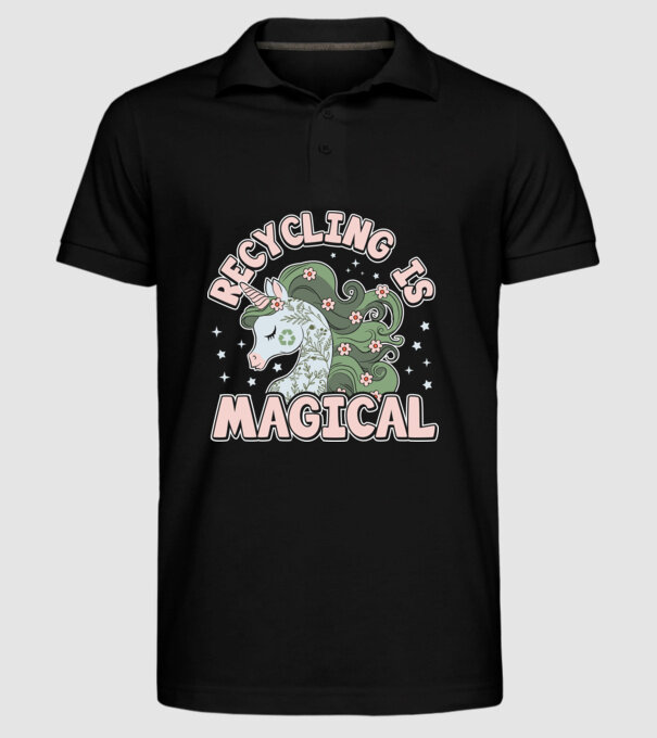 Recycling is magical model negru pe tricou
