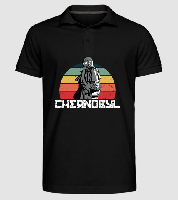 Retro chernobyl model negru pe tricou