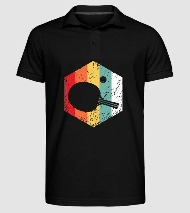 Retro Ping Pong model negru pe tricou