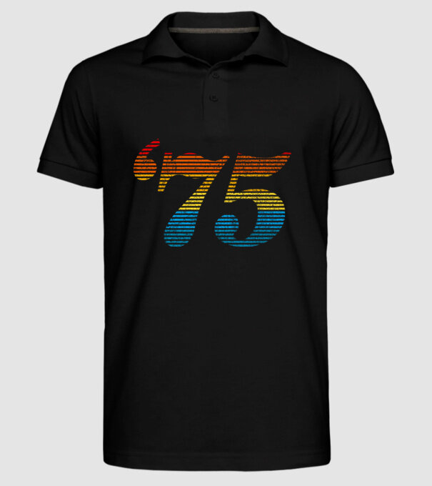 Retro Birthday 1975 model negru pe tricou
