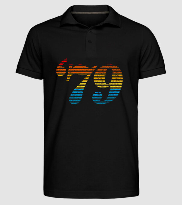 Retro Birthday 1979 model negru pe tricou