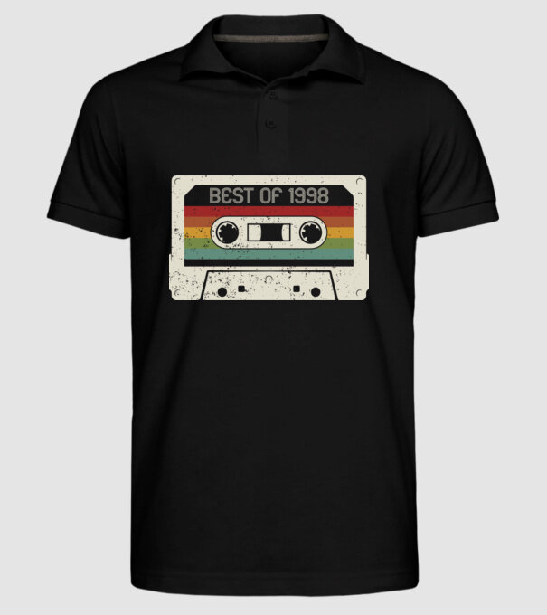 retro tape 1998 vintage model negru pe tricou