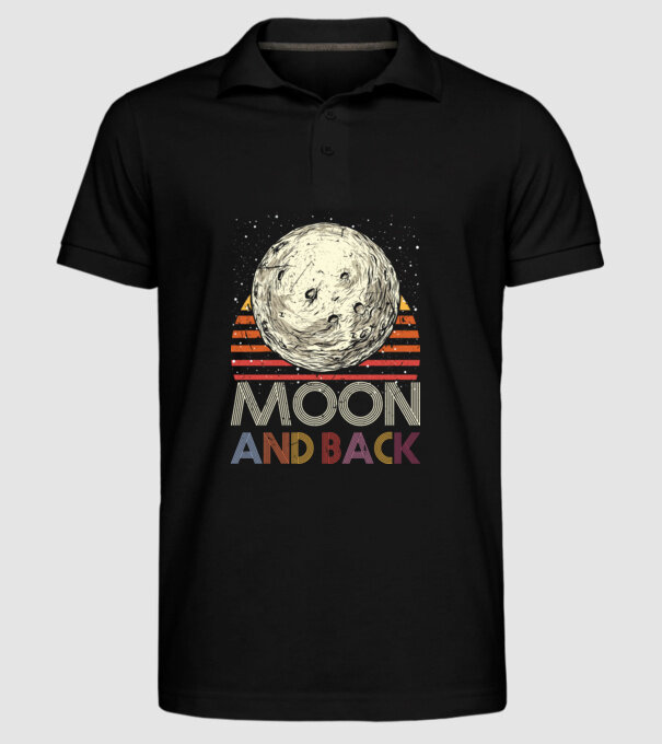 Retro vintage love you to the moon and back MOON model negru pe tricou