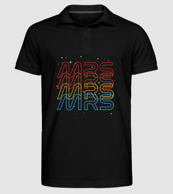 Retro vintage nasa couple mrs model negru pe tricou