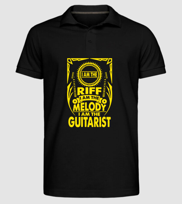Riff Melody Guitarist model negru pe tricou