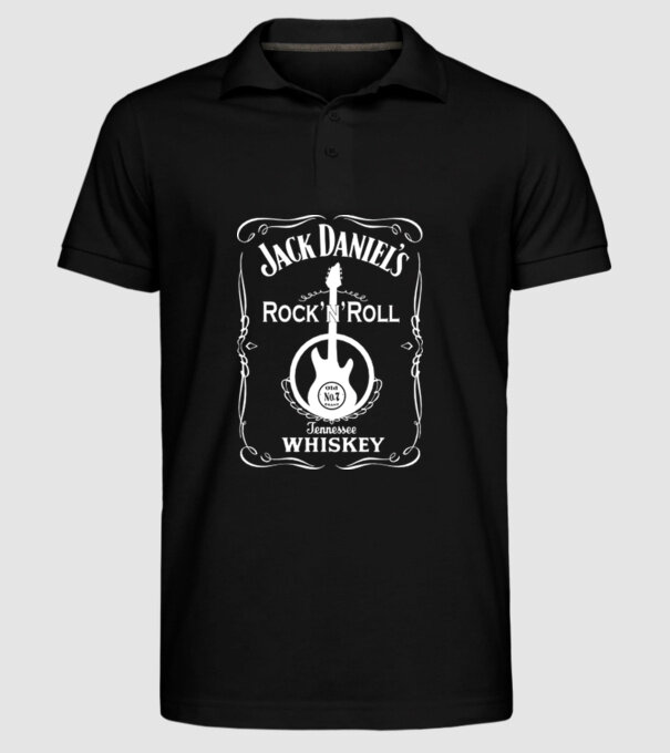 'Rock''n''Roll whiskey' model negru pe tricou