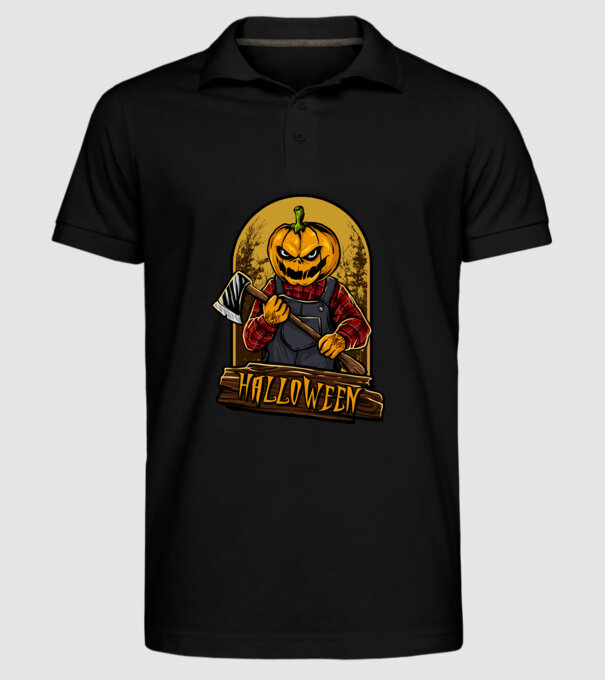 Scary halloween model negru pe tricou