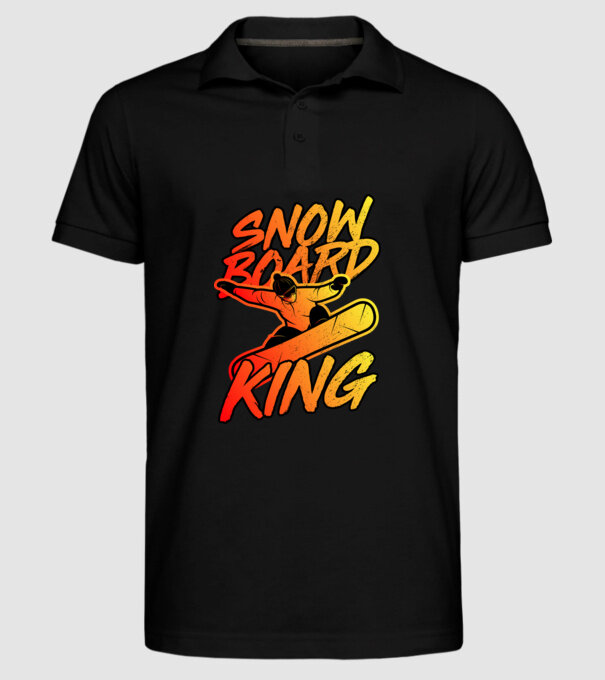 snowboard king model negru pe tricou