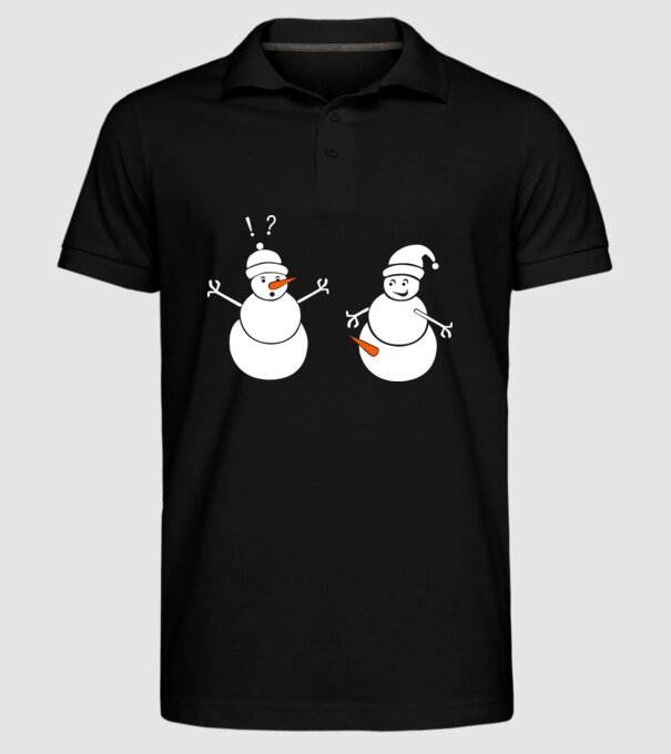 Snowman in action model negru pe tricou