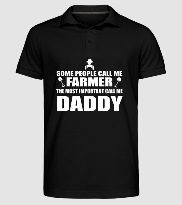 Some people call me farmer pentru Tata model negru pe tricou