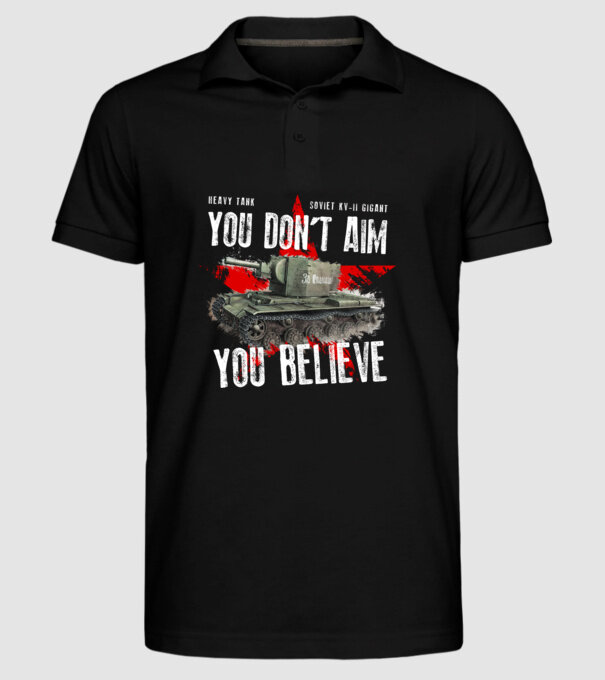 Soviet kv-II model negru pe tricou