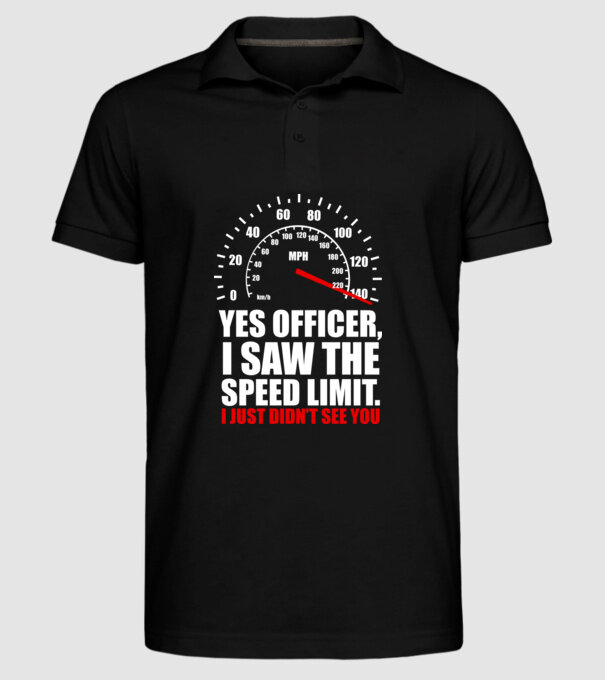 Speed limit model negru pe tricou