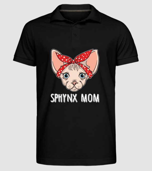 sphynx mom model negru pe tricou