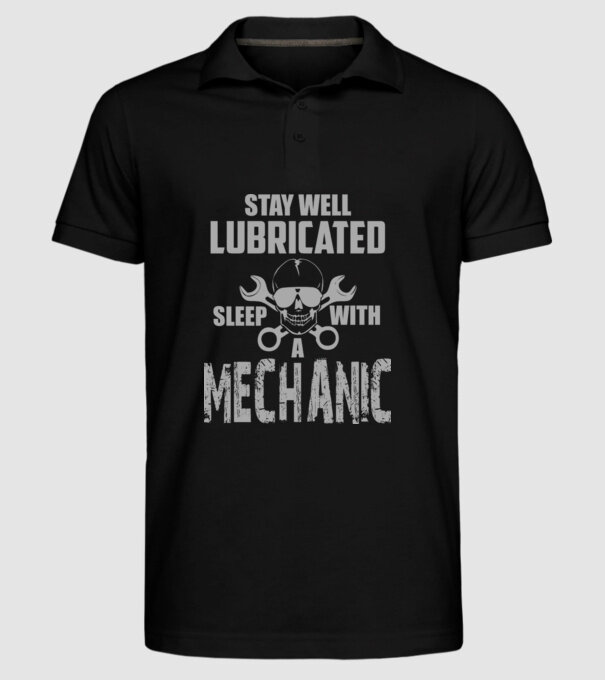 Stay well lubricated model negru pe tricou