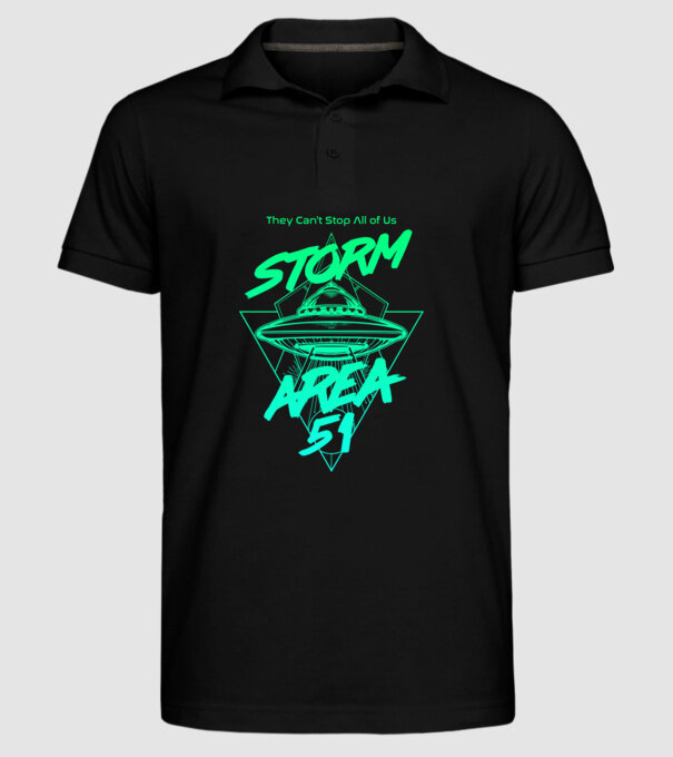 Storm area 51 ufo green model negru pe tricou