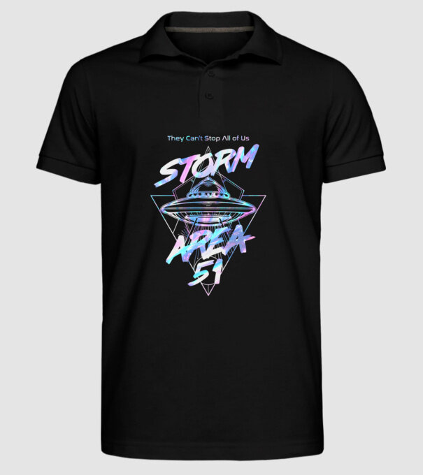 storm area 51 ufo holo model negru pe tricou
