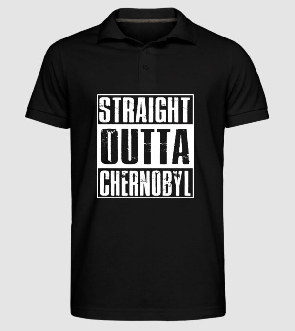 Straight outta Chernobyl model negru pe tricou