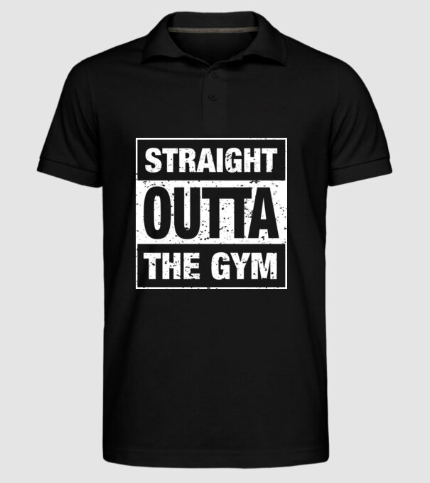 Straight outta gym model negru pe tricou
