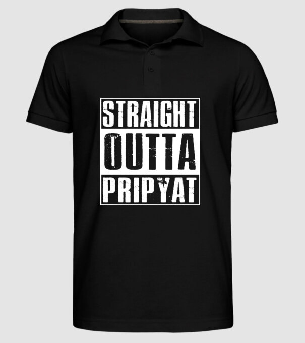 Straight outta pripyat model negru pe tricou