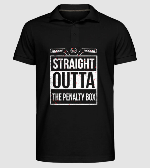 Straight outta the penalty box model negru pe tricou