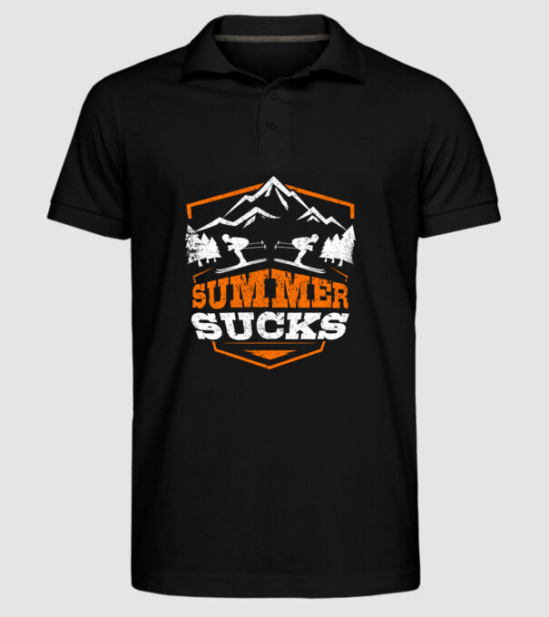 Summer sucks model negru pe tricou