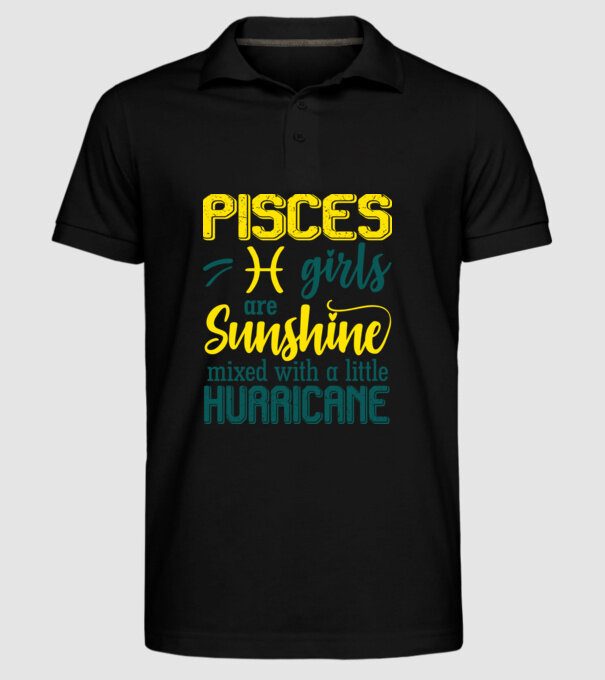 Sunshine with Hurricane PISCES model negru pe tricou