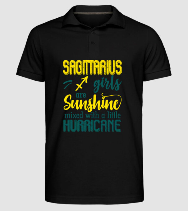 Sunshine with Hurricane SAGITTARIUS model negru pe tricou
