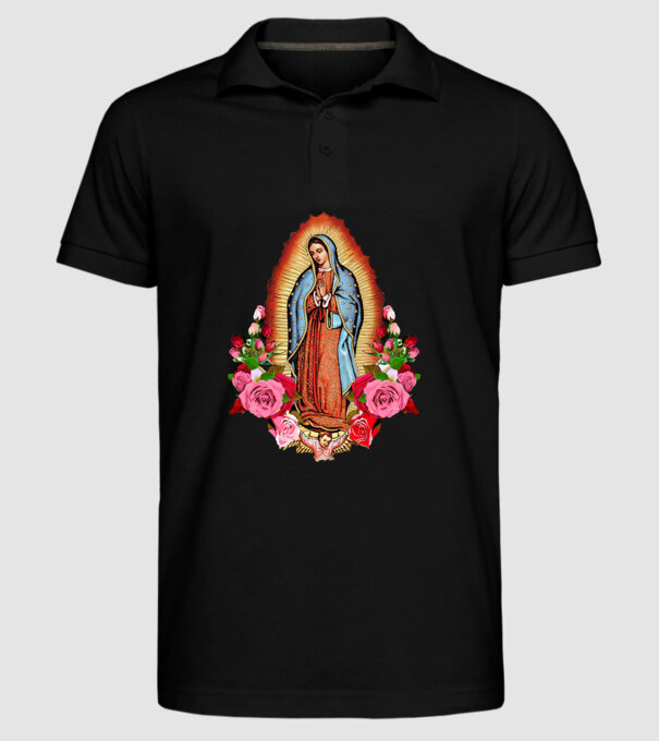 Fecioara Maria model negru pe tricou