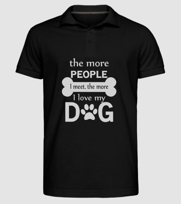 The more people i meet model negru pe tricou