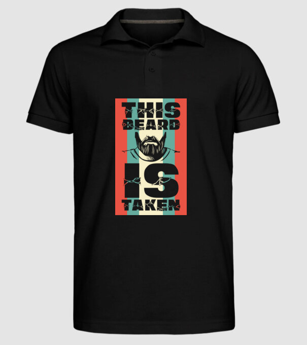 This beard is taken Retro model negru pe tricou