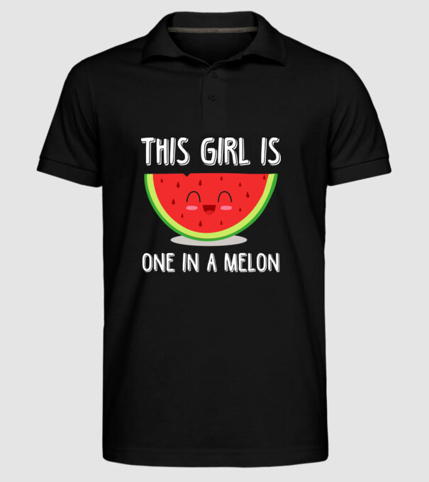 This girl is one in a melon white model negru pe tricou