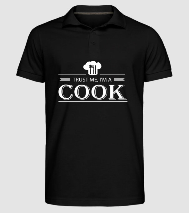 'Trust me I''m a cook' model negru pe tricou