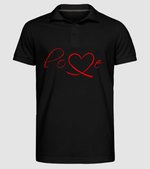 Love Valentines day model negru pe tricou