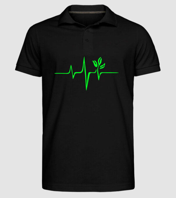 vegan heartbeat model negru pe tricou
