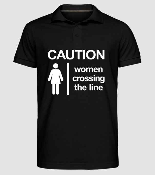Atenție, femeie care depășește barierele model negru pe tricou
