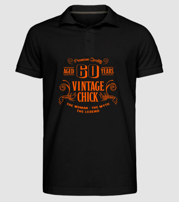 Vintage chick - 60 model negru pe tricou