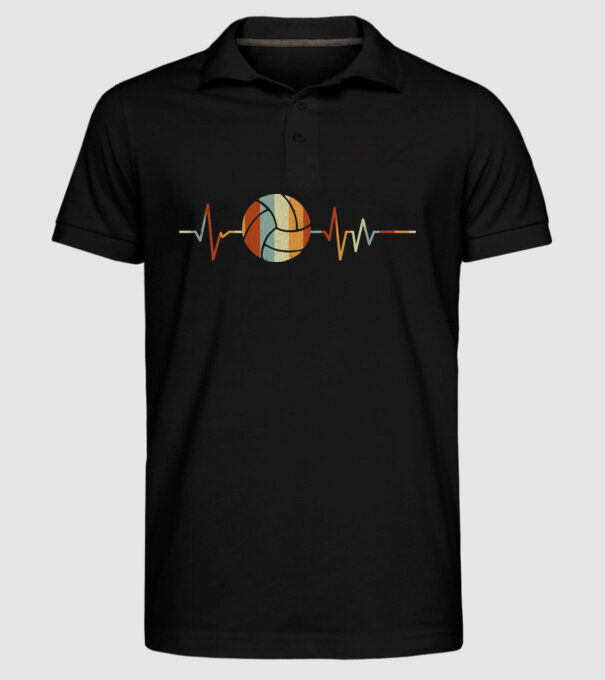 Volleyball heartbeat model negru pe tricou