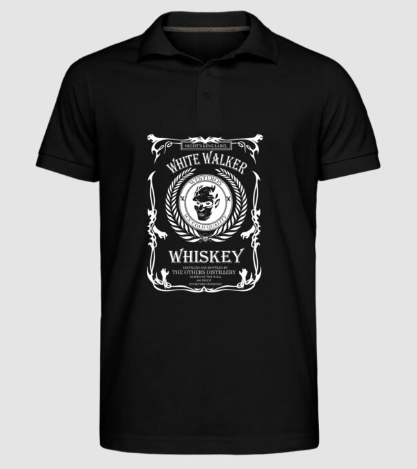 Whiskey White Walker model negru pe tricou