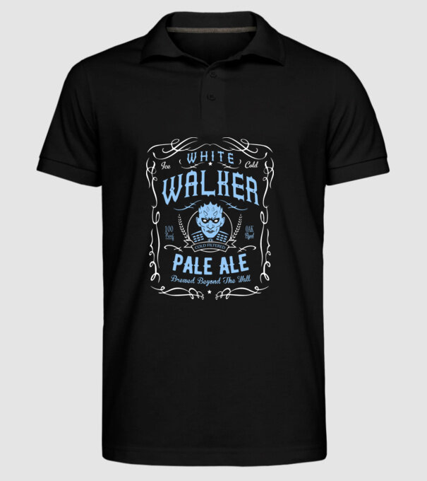 White Walker Pale Ale model negru pe tricou