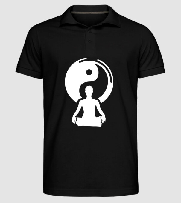 Meditație Yin yang model negru pe tricou