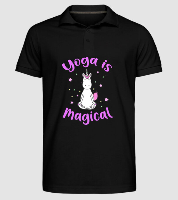 yoga is magical model negru pe tricou